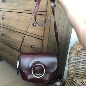 Burgundy bag w gold hardware from banana republic